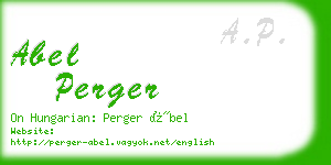 abel perger business card